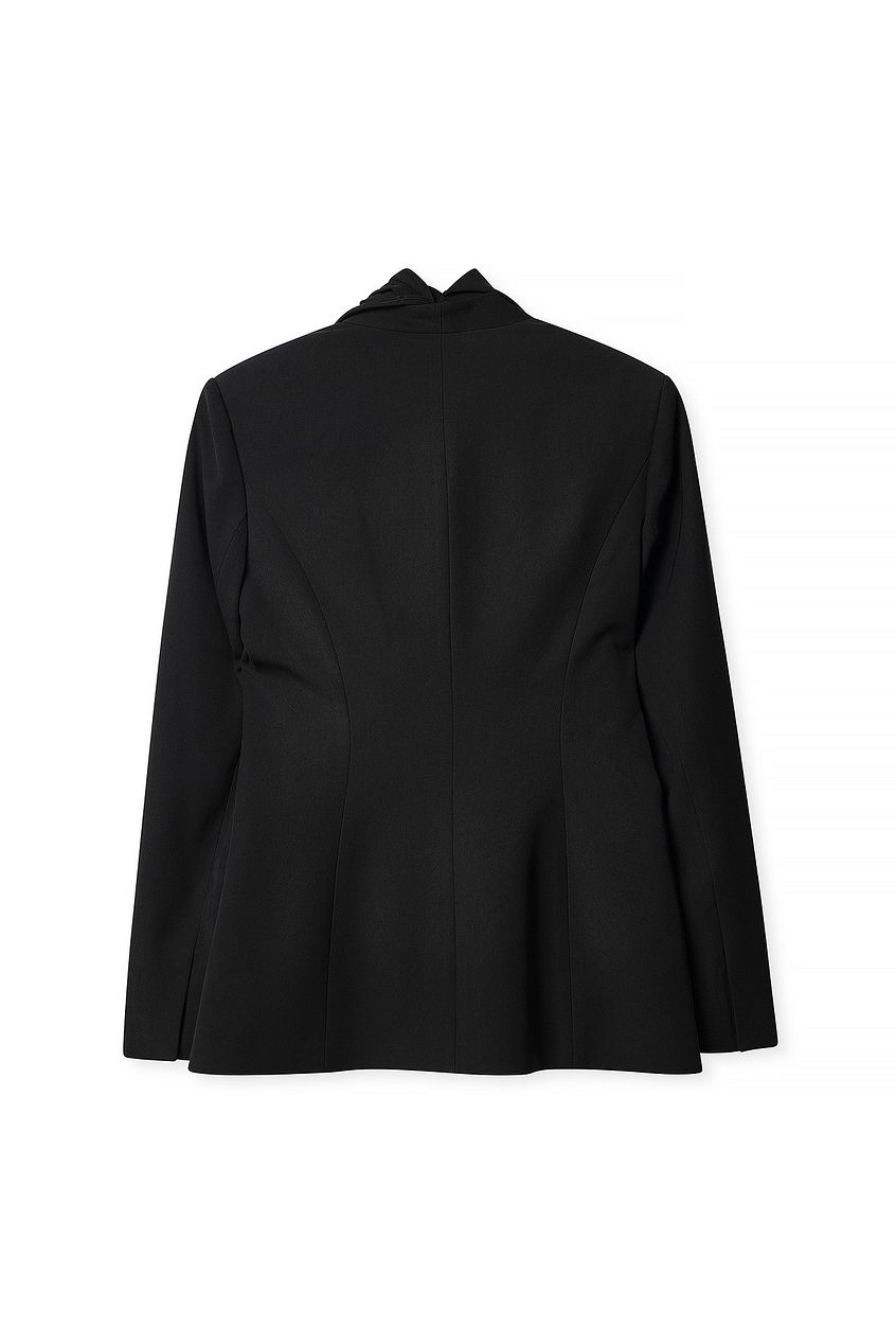 Blazer Femme | Col Drapé Élégant | Coupe Ajustée | Parfait Pour Les Occasions Habillées