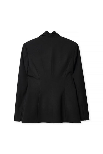 Blazer Femme | Col Drapé Élégant | Coupe Ajustée | Parfait Pour Les Occasions Habillées
