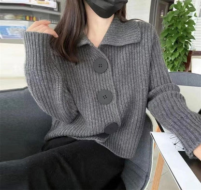 Cardigan Femme | Court Et Structuré | Maille Épaisse Avec Grands Boutons Pour Look Rétro Chic