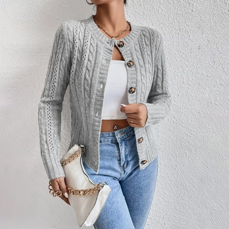 Cardigan Femme | Maille Torsadée Élégante | Look Décontracté Chic