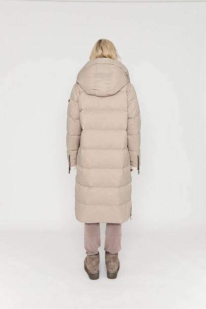 Manteau Long Matelassé à Capuche
