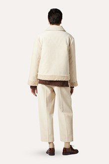 Veste en Velours Côtelé et Sherpa