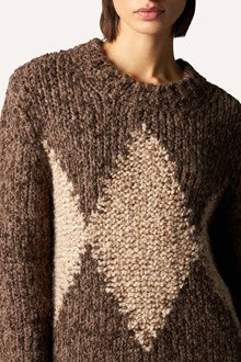 Pull Motif Losange en Laine et Alpaga