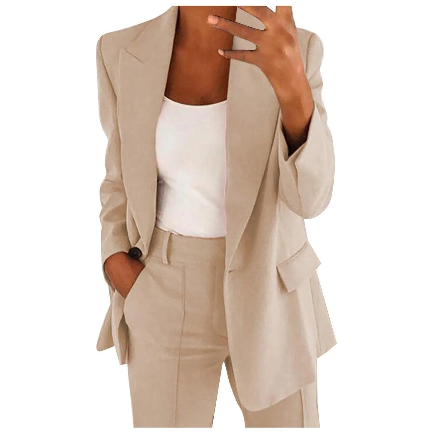 Blazer Femme | Tissu Premium Et Structuré | Beige Élégant Pour Look Chic Et Professionnel