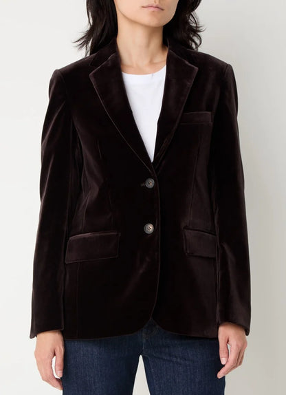 Blazer Femme Velours | Coton Stretch | Élégant Et Confortable | Parfait Pour Les Tenues Habillées Ou Casual-Chic