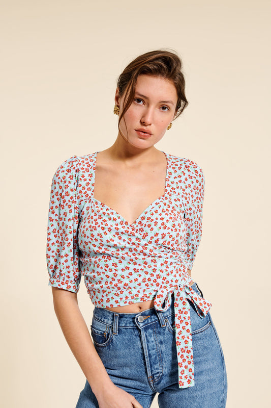 Haut Femme Portefeuille | Imprimé Léger & Décolleté Féminin | Été & Moments Décontractés