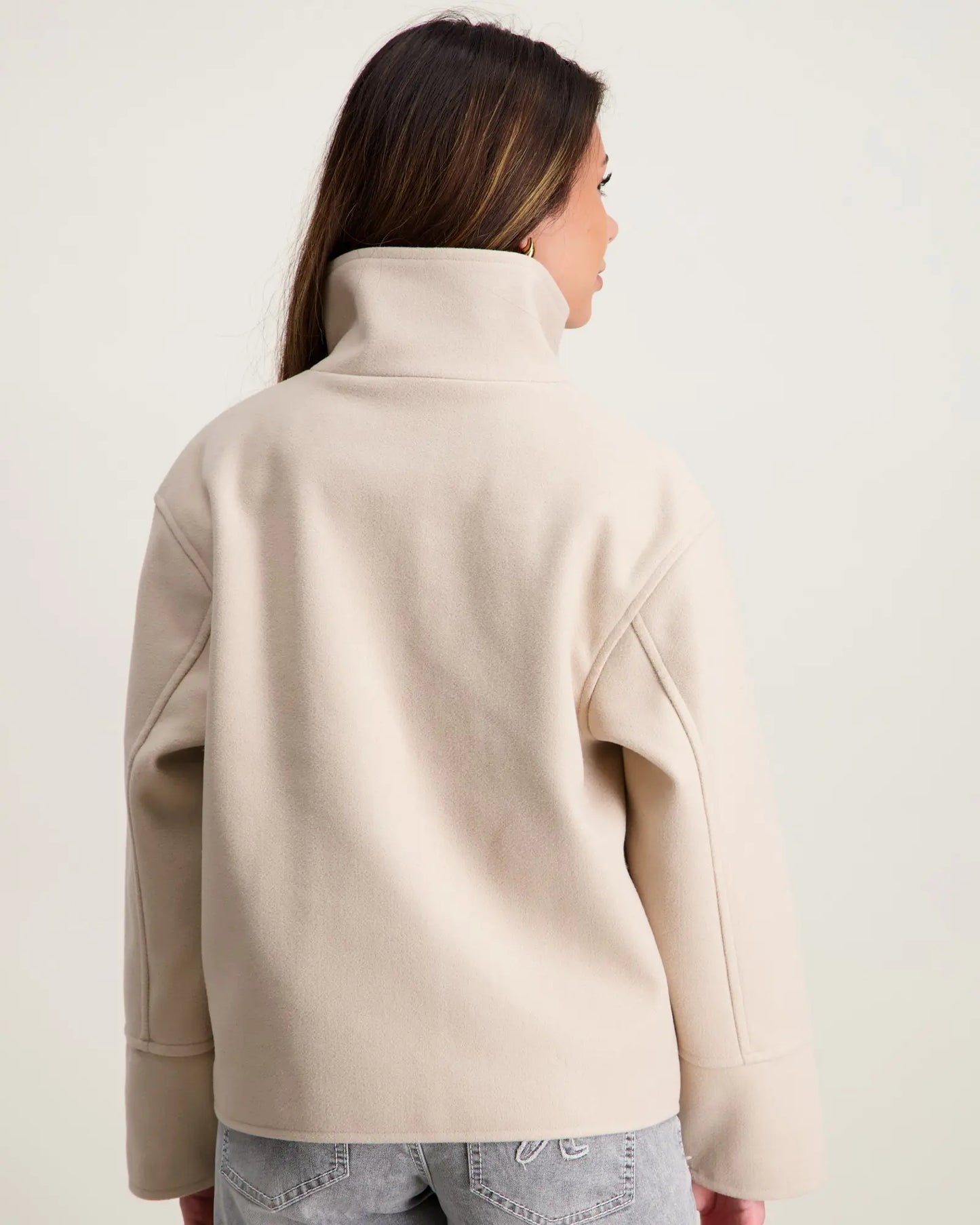 Manteau Minimaliste à Col Montant