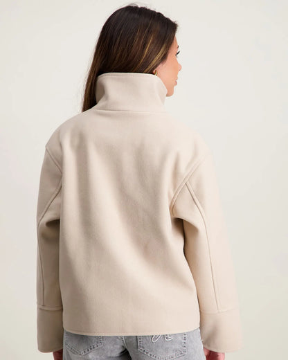 Manteau Minimaliste à Col Montant