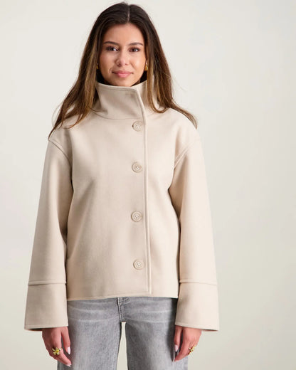 Manteau Minimaliste à Col Montant