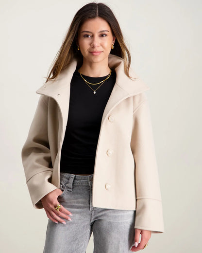 Manteau Minimaliste à Col Montant