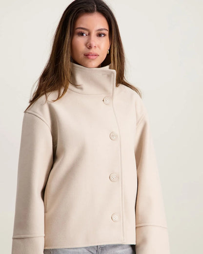 Manteau Minimaliste à Col Montant