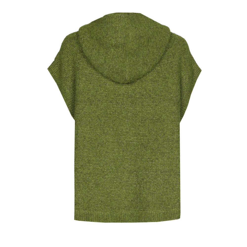 Cape Maille Boutonnée | Sans Manches avec Capuche | Idéale pour la Mi-Saison