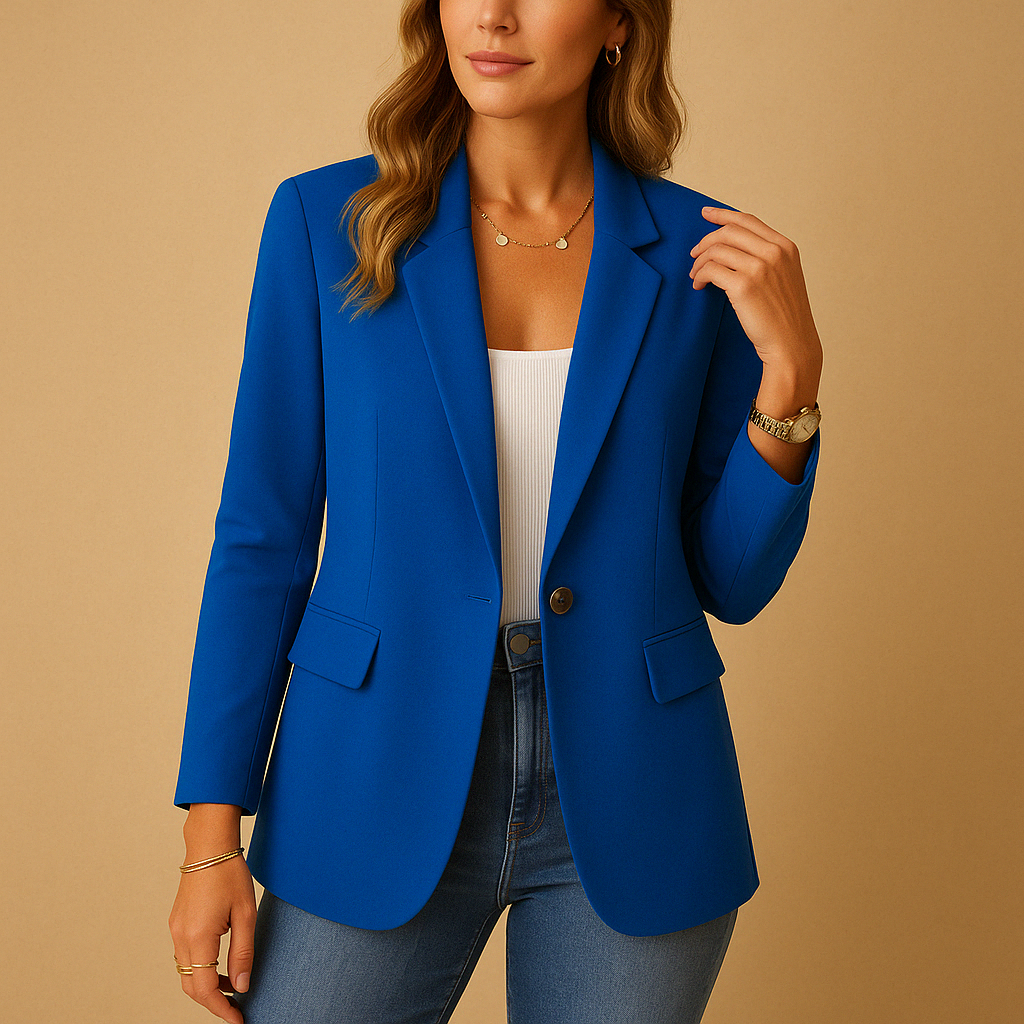 Blazer Ajusté Classique À Un Bouton | Élégant Et Minimaliste | Parfait Pour Le Bureau Ou Les Occasions Chic