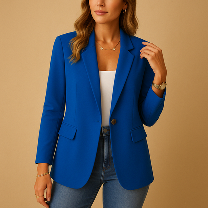 Blazer Ajusté Classique À Un Bouton | Élégant Et Minimaliste | Parfait Pour Le Bureau Ou Les Occasions Chic