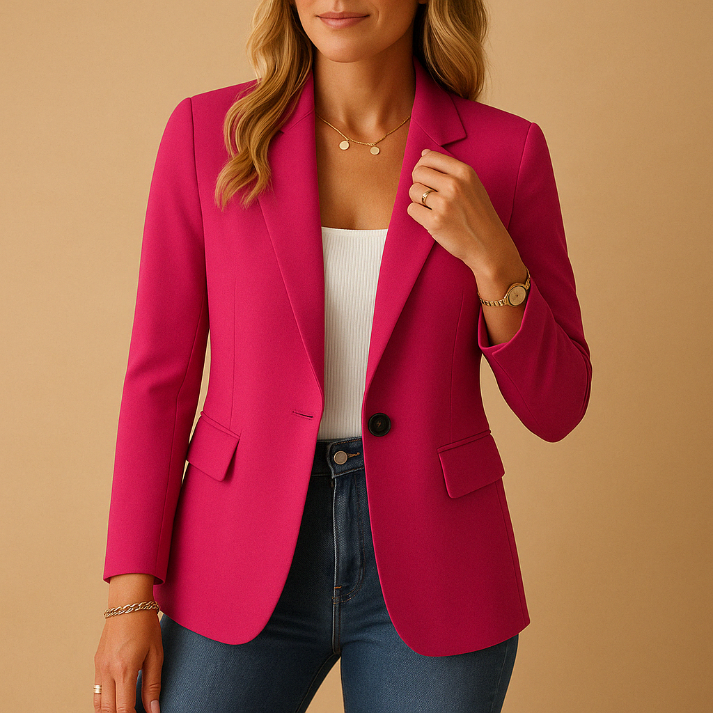 Blazer Ajusté Classique À Un Bouton | Élégant Et Minimaliste | Parfait Pour Le Bureau Ou Les Occasions Chic