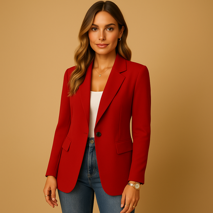 Blazer Ajusté Classique À Un Bouton | Élégant Et Minimaliste | Parfait Pour Le Bureau Ou Les Occasions Chic