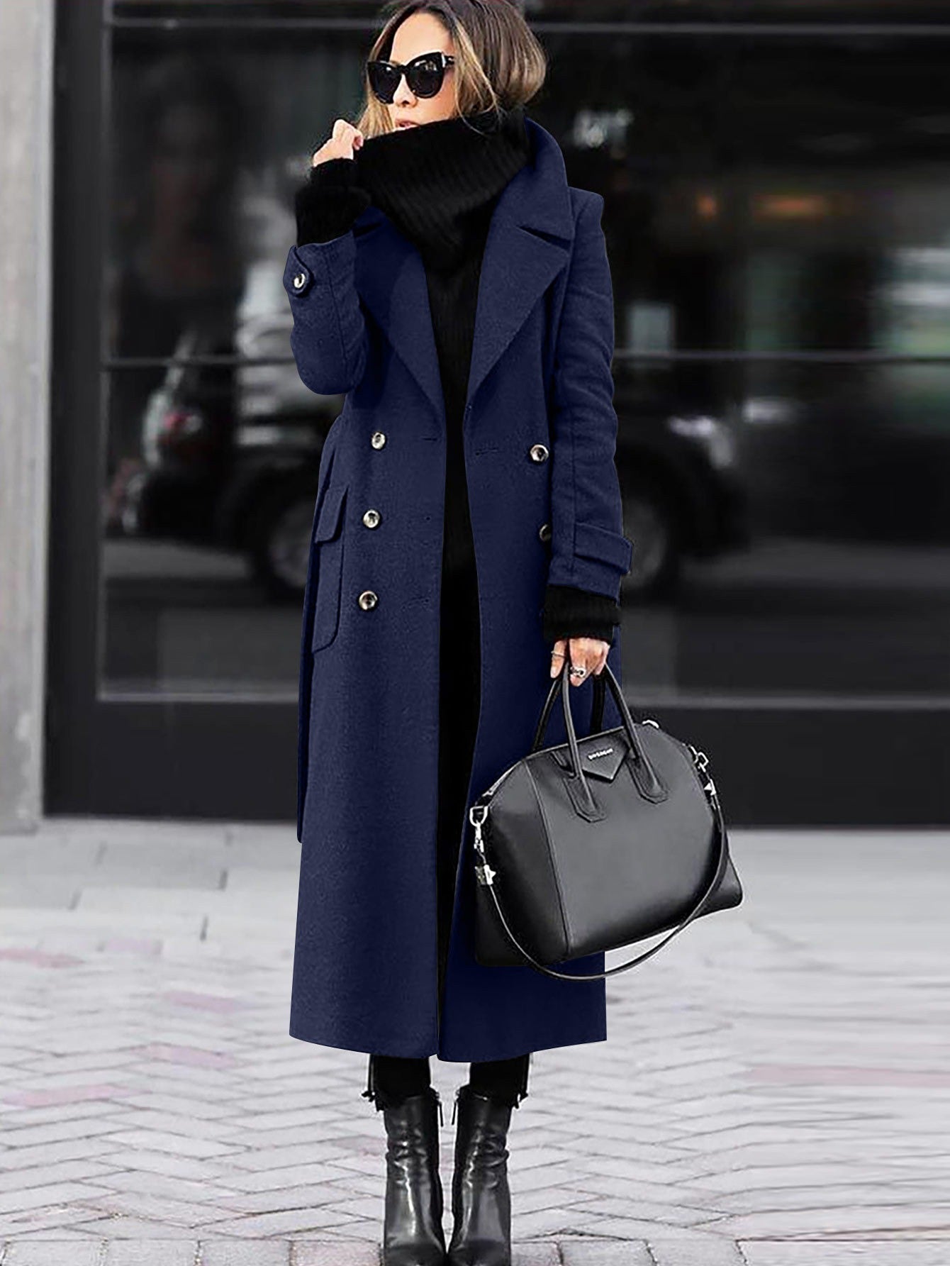 Manteau Long Femme | Laine | Élégant Et Audacieux | Pour Un Hiver Stylé En Ville
