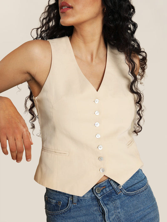 Gilet Sans Manches | Chic Et Léger | Moderne Et Raffiné | Idéal Pour Les Journées Et Soirées Élégantes