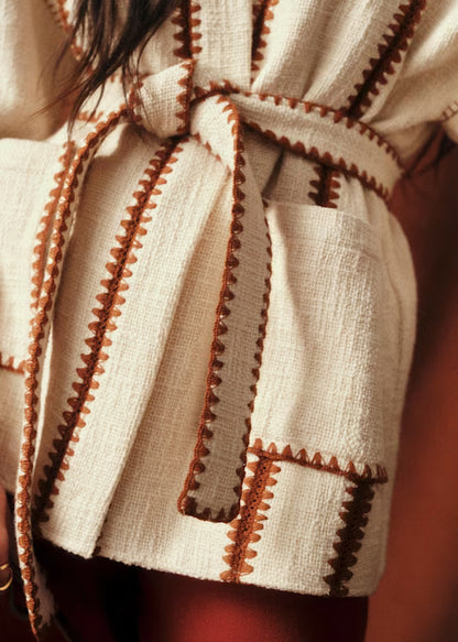 Veste Femme | Kimono Ceinturé En Coton Biologique | Style Décontracté Et Responsable