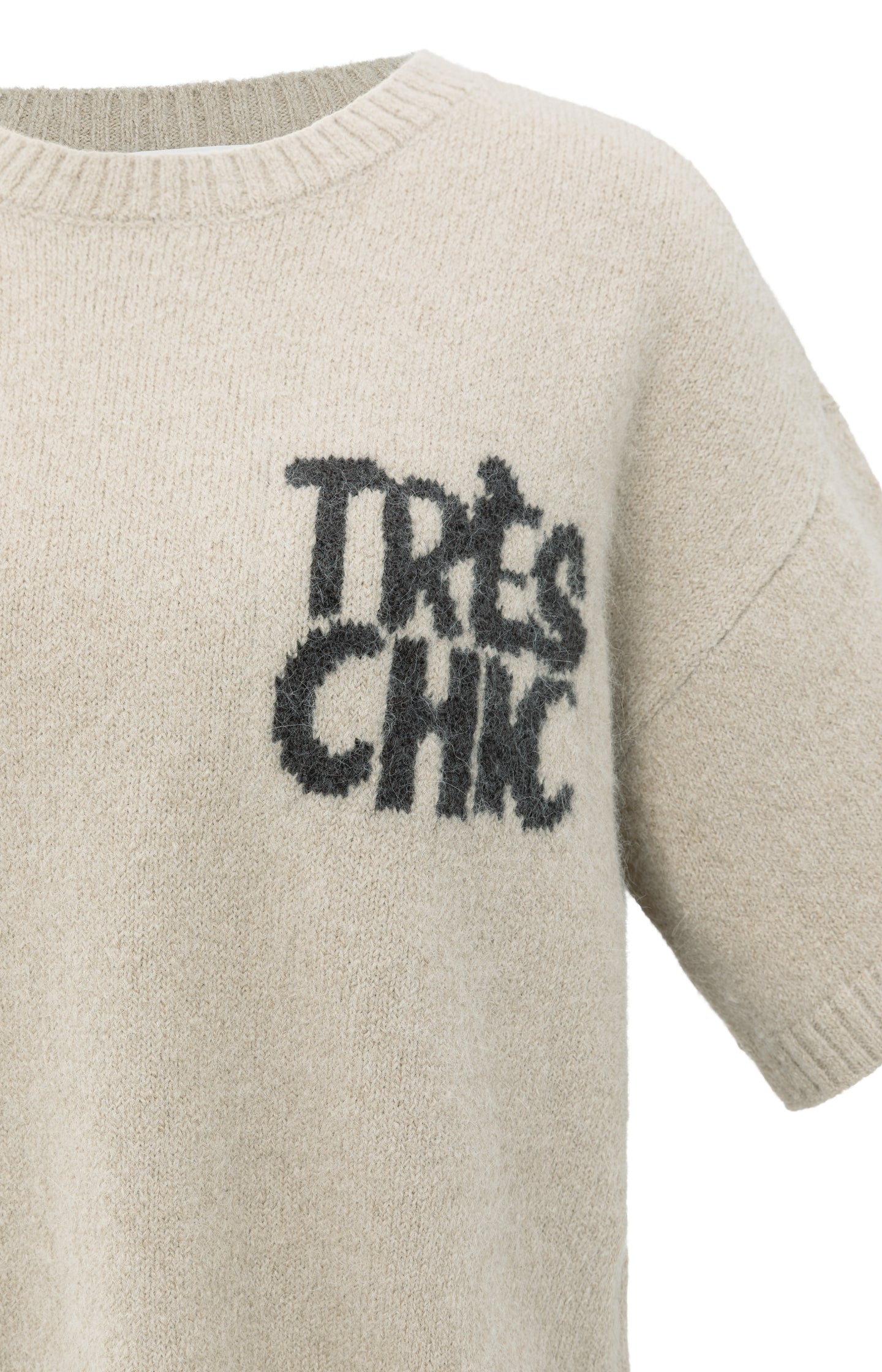 Pull Femme | Manches Courtes | Message Brodé | Style Décontracté | Confort Léger