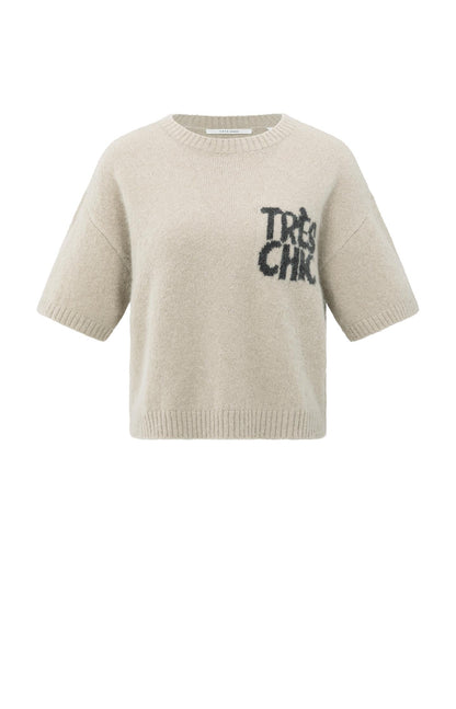 Pull Femme | Manches Courtes | Message Brodé | Style Décontracté | Confort Léger