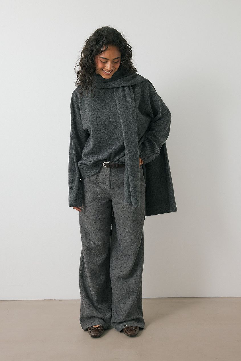 Pull Femme | Écharpe Intégrée | Maille Douce Et Recyclée | Parfait Pour l’Hiver Chic