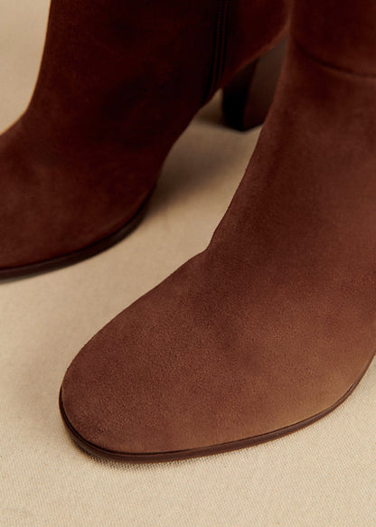 Bottes Femme | Cuissardes En Cuir Véritable | Élégantes Avec Détail Zigzag Contrasté