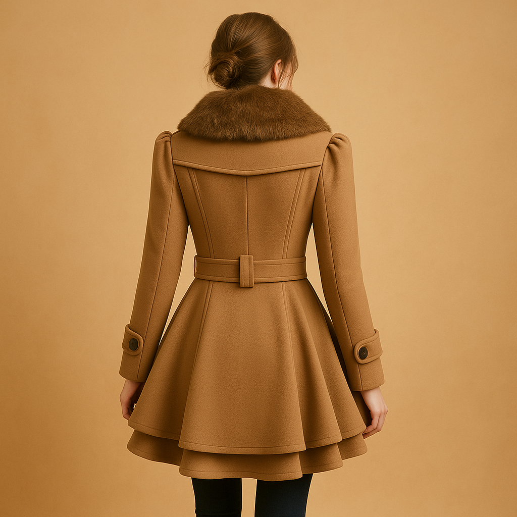 Manteau Cintré À Col Doux Et Ceinture | Silhouette Flatteuse Et Tissu Confortable | Idéal Pour L’Hiver Ou Les Occasions Habillées