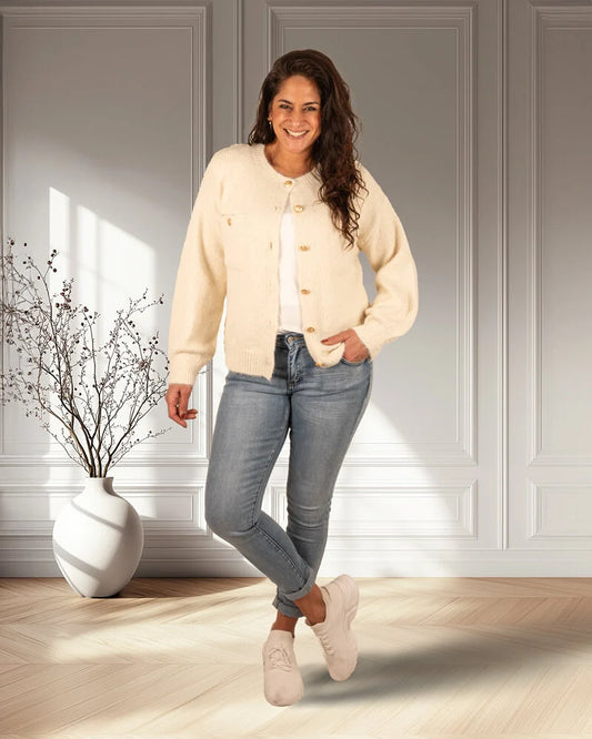 Gilet Femme | Boutons Dorés | Confort Absolu | Style Élégant Et Décontracté