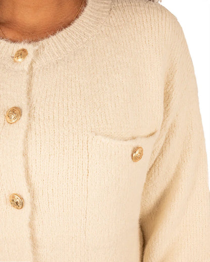 Gilet Femme | Boutons Dorés | Confort Absolu | Style Élégant Et Décontracté