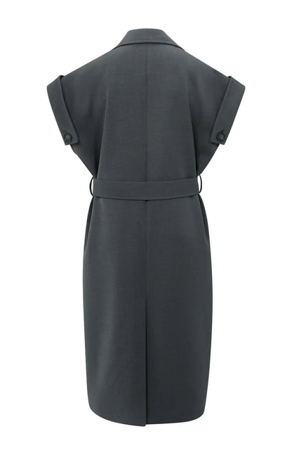 Trench Sans Manches Ceinturé