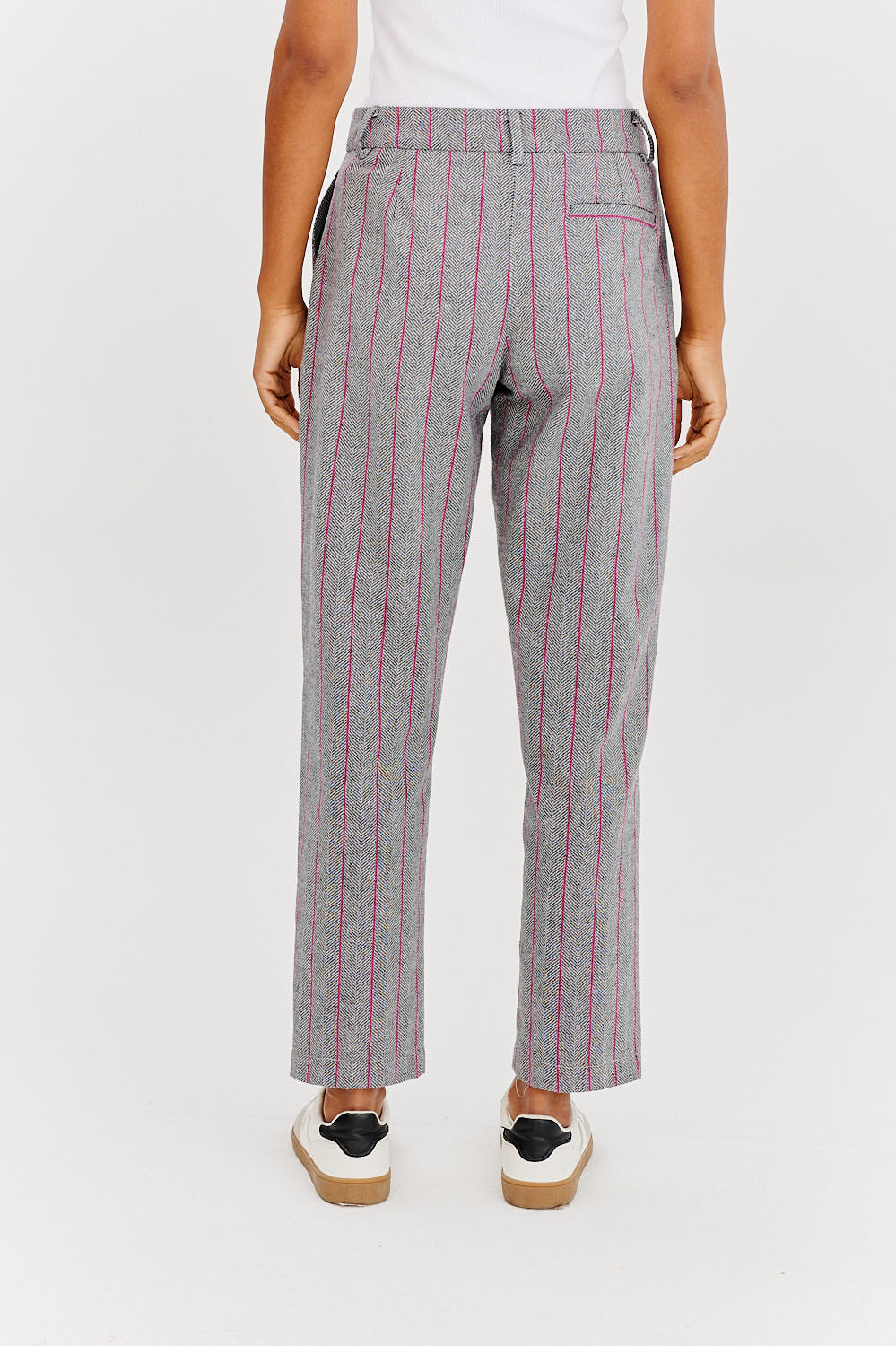 Pantalon À Rayures | Viscose Et Polyester Confortable | Coupe Droite Chic | Parfait Pour Le Bureau Ou Les Sorties Élégantes