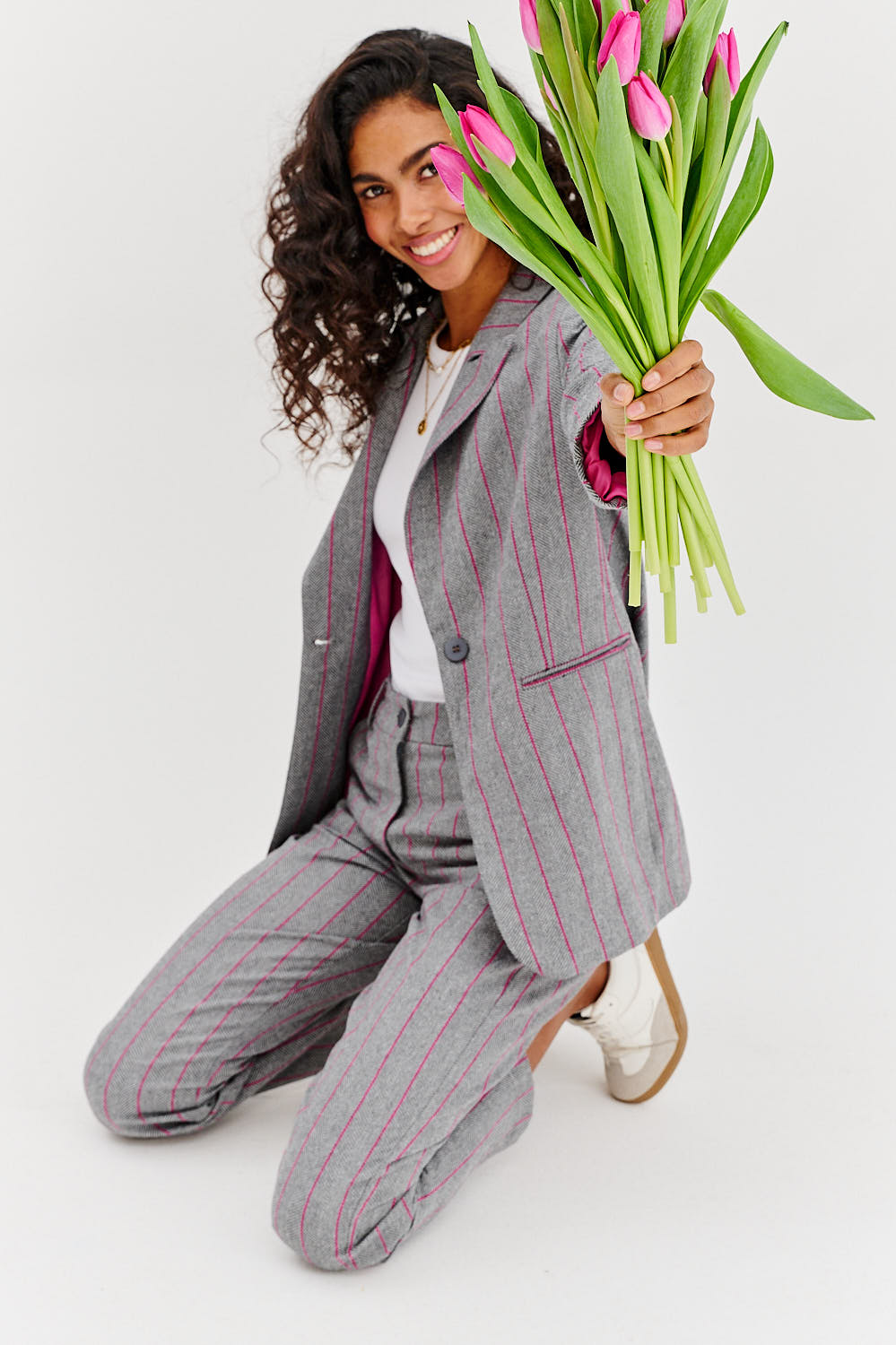 Pantalon À Rayures | Viscose Et Polyester Confortable | Coupe Droite Chic | Parfait Pour Le Bureau Ou Les Sorties Élégantes