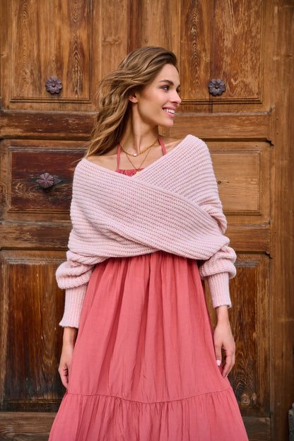Pull En Maille Douce | Croisé Cache-Cœur | Coupe Féminine Et Courte | Parfait Pour Superposer Sur Une Robe