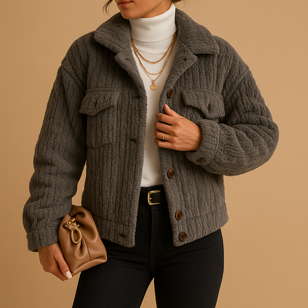 Manteau Court En Tissu Doux | Texture Moelleuse Et Confortable | Idéal Pour Les Journées Froides