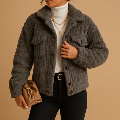 Manteau Court En Tissu Doux | Texture Moelleuse Et Confortable | Idéal Pour Les Journées Froides