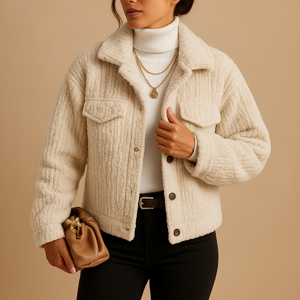 Manteau Court En Tissu Doux | Texture Moelleuse Et Confortable | Idéal Pour Les Journées Froides