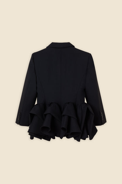 Blazer Femme | Coupe Cintrée et Détail Peplum | Élégant en Laine pour Tenues Habillées