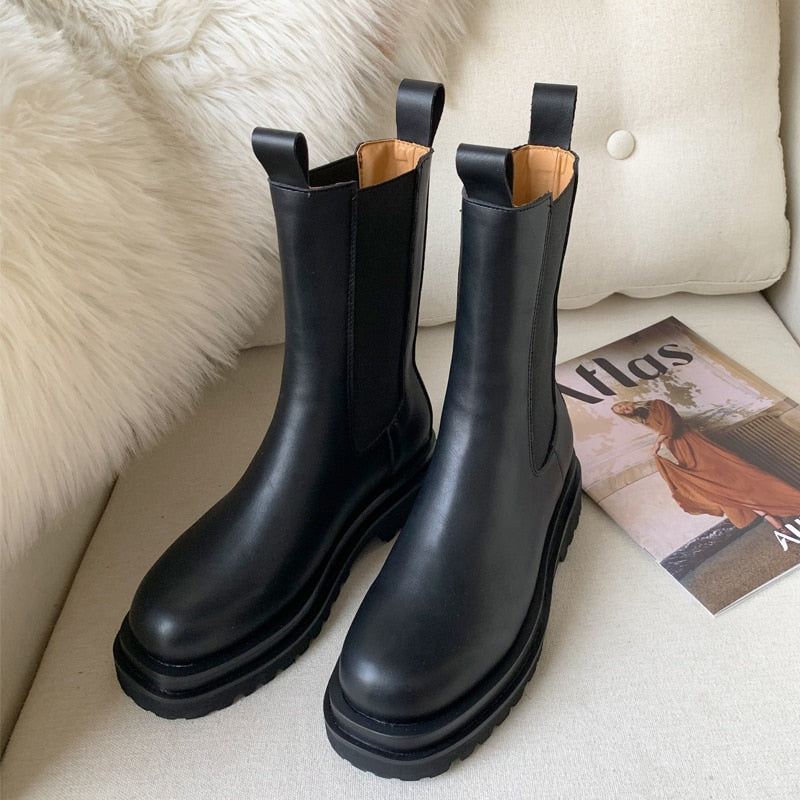 Bottes Femme | Plateforme Confortable | Résistantes Et Tendance | Pour L’Automne Et L’Hiver