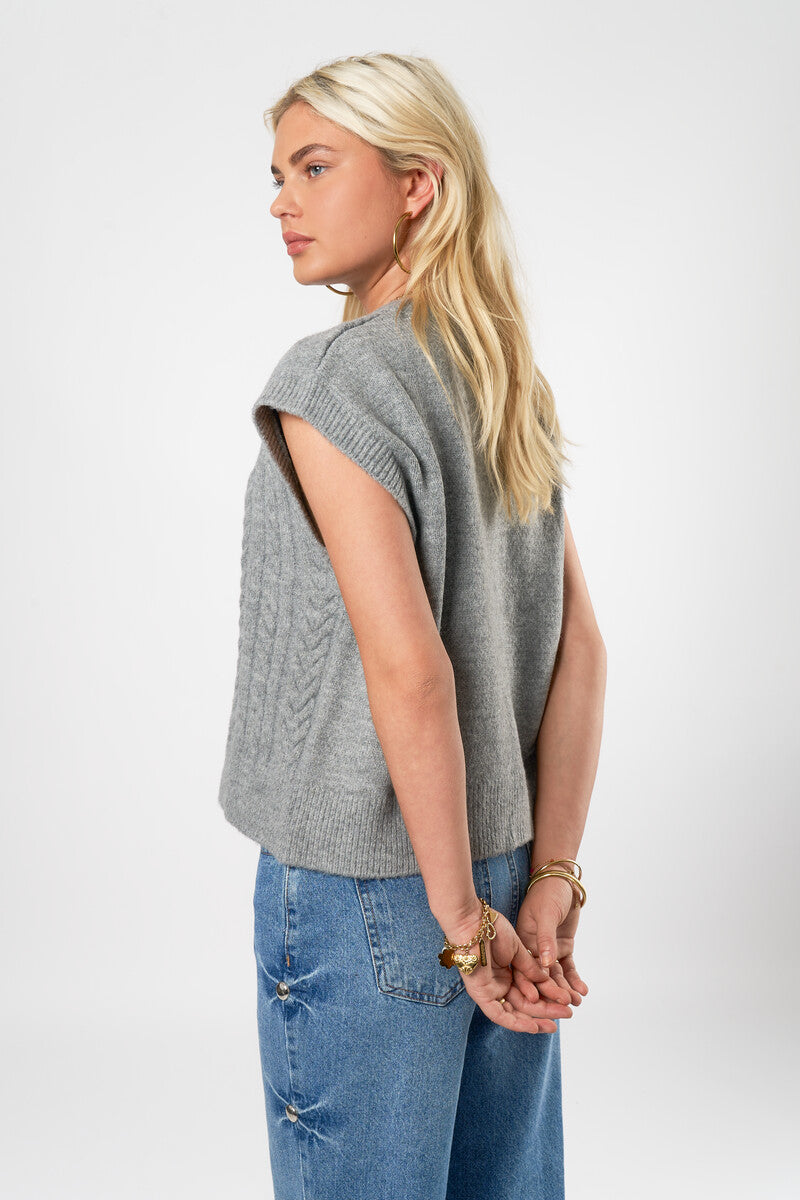 Pull Sans Manches Femme | Maille Torsadée Douce Et Chaude | Coupe Décontractée | Idéal Pour Superposition