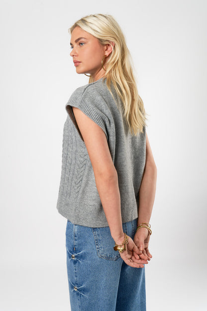 Pull Sans Manches Femme | Maille Torsadée Douce Et Chaude | Coupe Décontractée | Idéal Pour Superposition