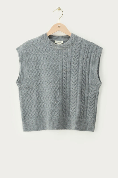 Pull Sans Manches Femme | Maille Torsadée Douce Et Chaude | Coupe Décontractée | Idéal Pour Superposition