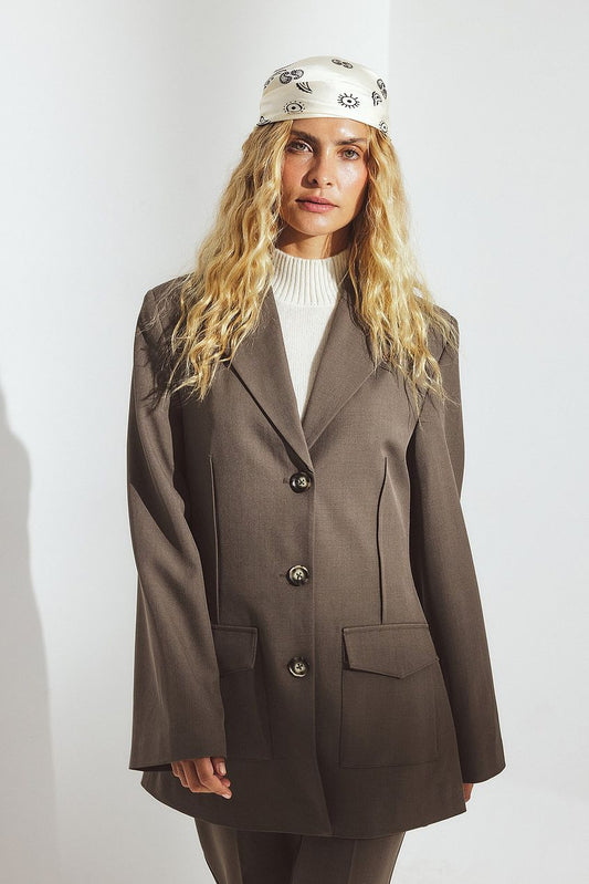 Blazer Femme | Long Et Élégant | Idéal Pour Le Bureau Et Les Looks Urbains