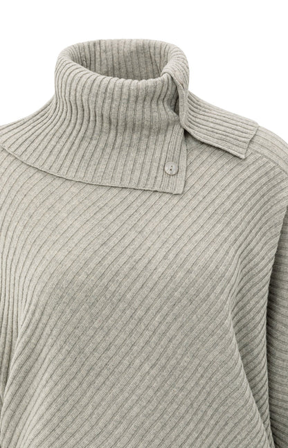 Pull Col Asymétrique en Maille Côtelée