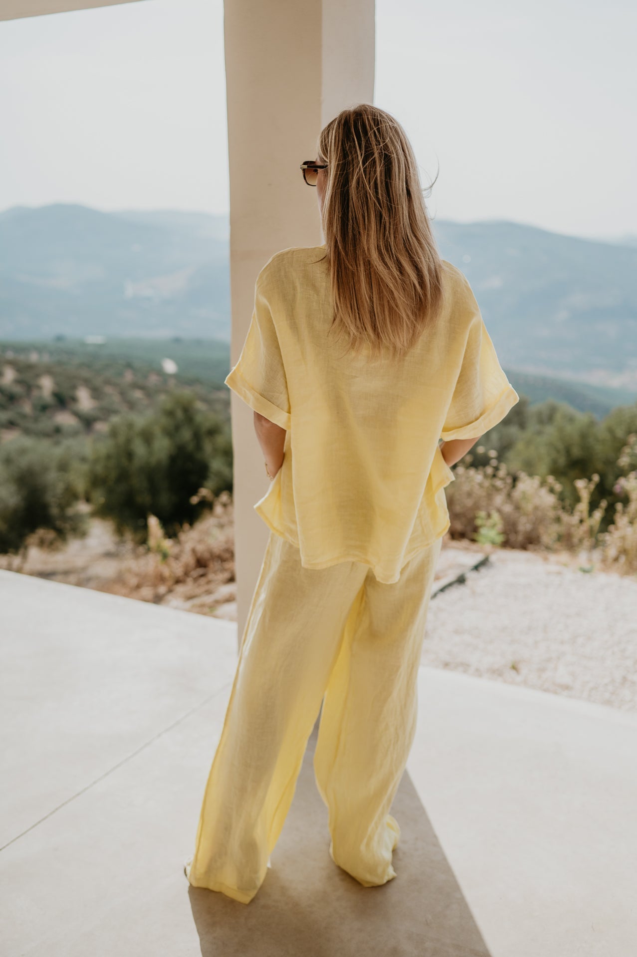 Ensemble En Lin Femme | Chemise Et Pantalon Fluide | Léger Et Respirant | Idéal Pour L’Été Et Les Vacances