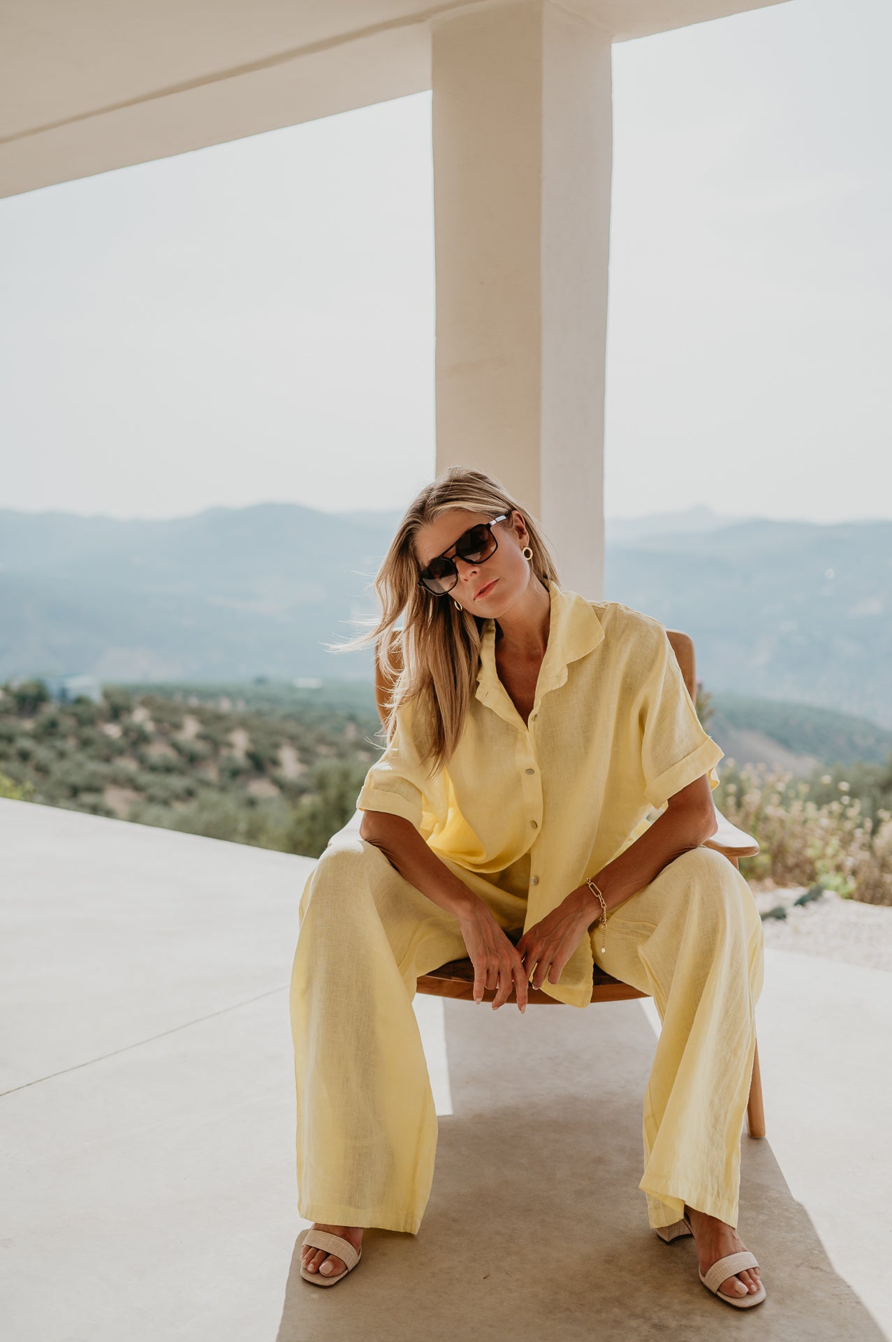 Ensemble En Lin Femme | Chemise Et Pantalon Fluide | Léger Et Respirant | Idéal Pour L’Été Et Les Vacances