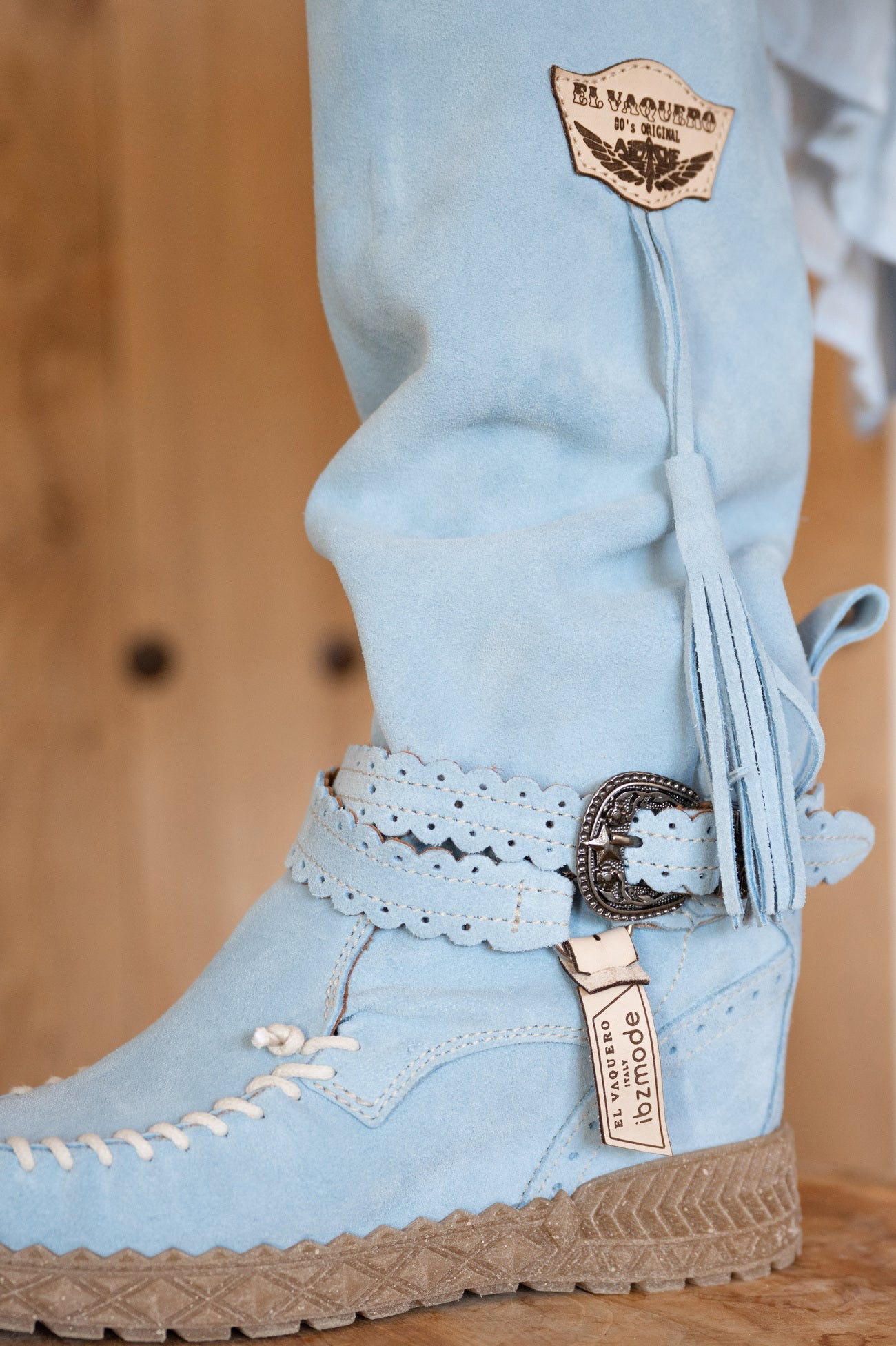 Bottes Femme | Mocassin Bohème Bleu | Parfaites pour Printemps, Festival ou Tenue Décontractée Tendance