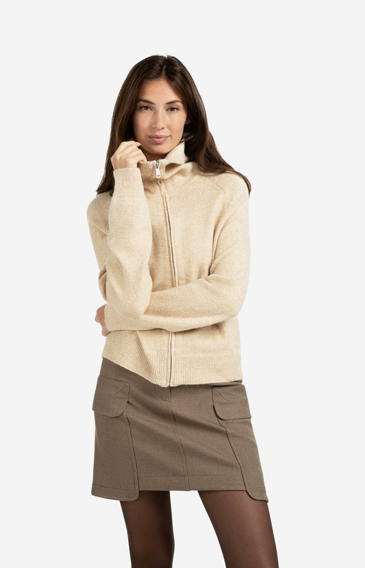 Cardigan Zippé Col Large