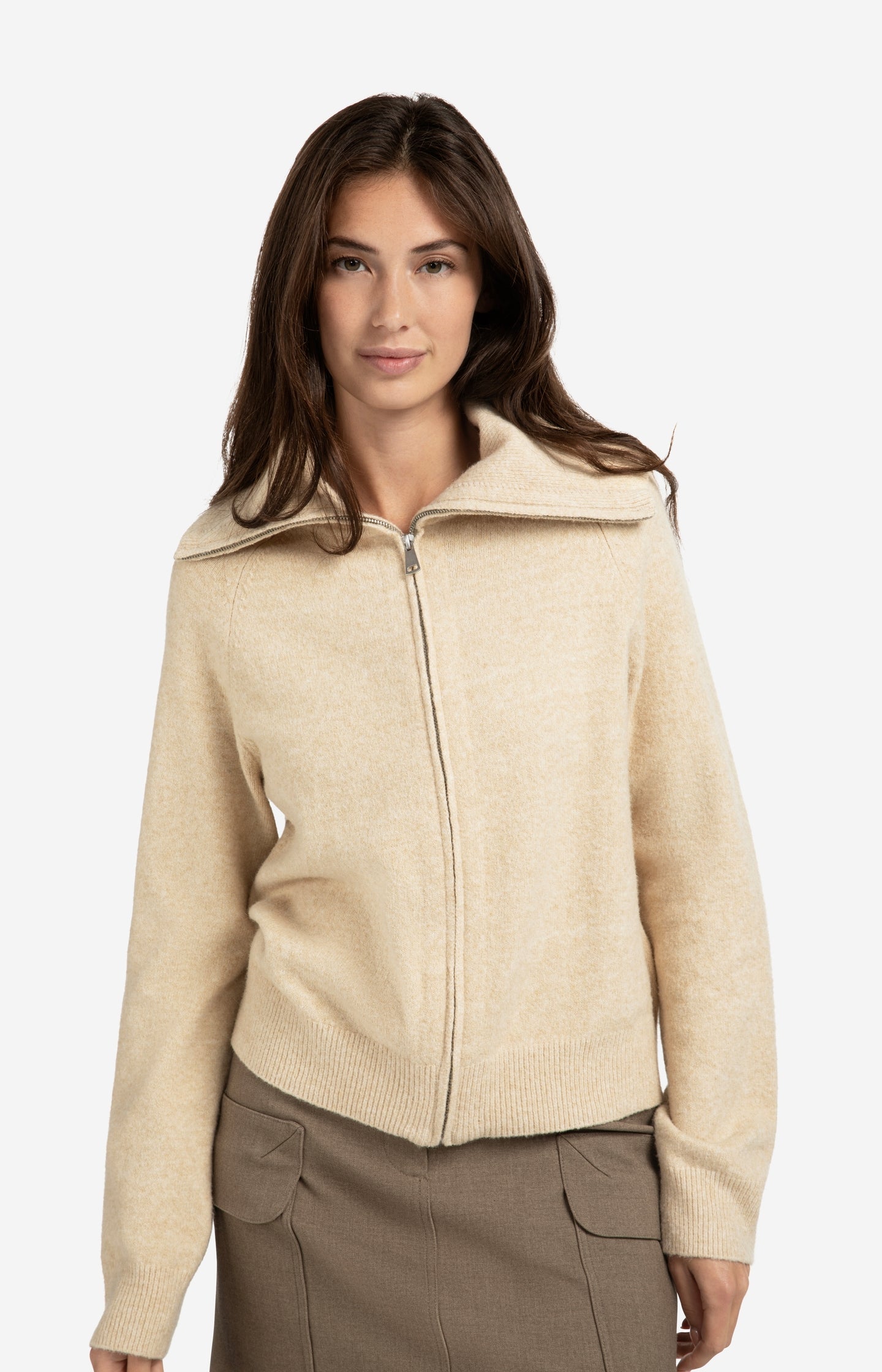 Cardigan Zippé Col Large