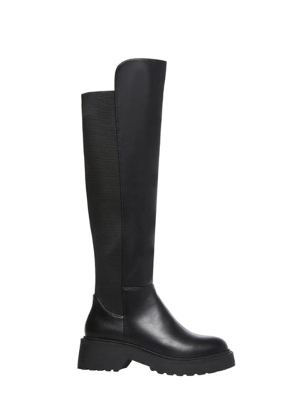 Bottes Hautes Femme | Cuir Lisse Et Panneau Stretch | Look Équestre Et Moderne Pour L’Hiver